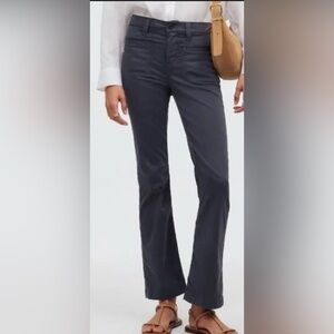 Madewell Pants Womens Kick Out Crop Garment-Dyed Sateen Gray Mid Rise